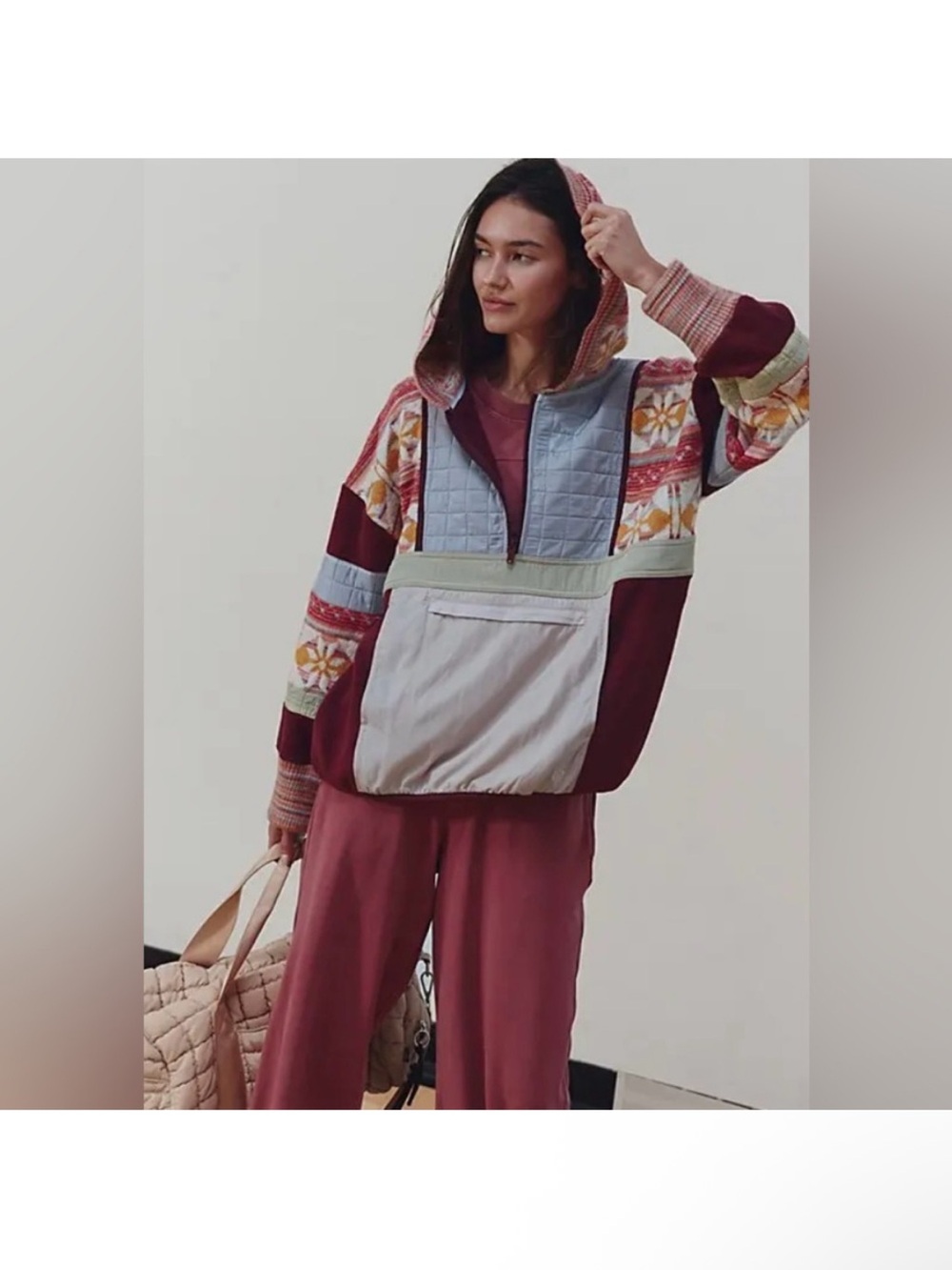 NWT! FP Movement Free People To The Peak Quarter Zip  in Mahogany New 🌷 - Picture 4 of 13